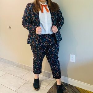 Wildfang Empower Wildflower Suit (Tux Blazer XXL and Slim Crop Pant Size 20)